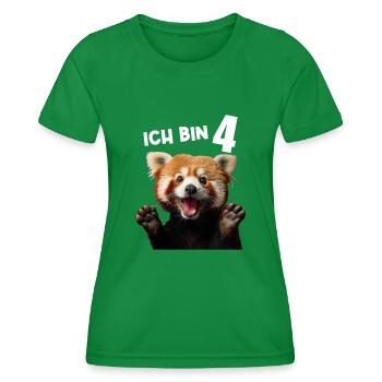 4 Jahre Kleiner Roter Panda Pandas 4. Geburtstag - Frauen Funktions-T-Shirt - Kelly Green - Vorne - AI Model Female 172 dark (172cm)