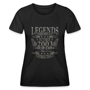 oktober 2003 Jahrestag oktober 2003 oktober - Frauen Funktions-T-Shirt - Schwarz - Vorne - AI Model Female 172 light (172cm)