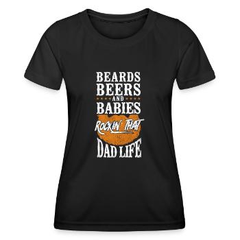 Beard Lover Bearded Man Dad Ginger - Frauen Funktions-T-Shirt - Schwarz - Vorne - AI Model Female 172 light (172cm)