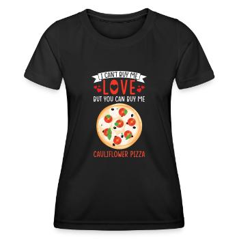 Blumenkohlpizza Vegan Vegetarisch Gemüse - Frauen Funktions-T-Shirt - Schwarz - Vorne - AI Model Female 172 light (172cm)