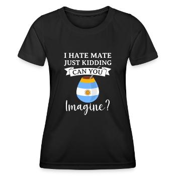 Drapeau de l’Argentine Thé yerba maté argentin - T-shirt sport Femme - noir - Devant - AI Model Female 172 light (172cm)