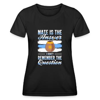 Drapeau de l’Argentine Thé yerba maté argentin - T-shirt sport Femme - noir - Devant - AI Model Female 172 light (172cm)