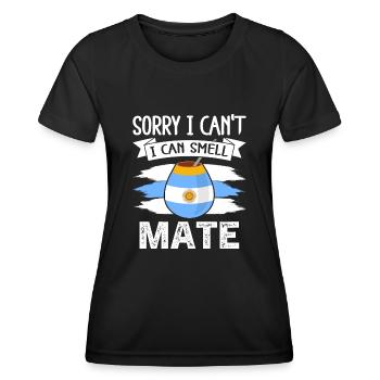 Drapeau de l’Argentine Thé yerba maté argentin - T-shirt sport Femme - noir - Devant - AI Model Female 172 light (172cm)