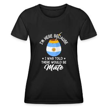 Drapeau de l’Argentine Thé yerba maté argentin - T-shirt sport Femme - noir - Devant - AI Model Female 172 light (172cm)