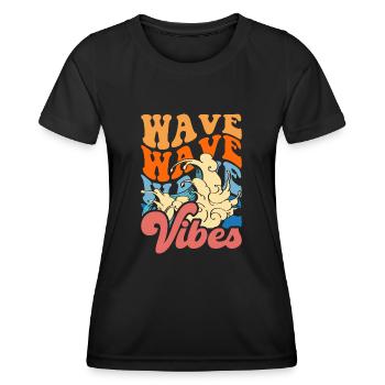 Surfer Surfen - Frauen Funktions-T-Shirt - Schwarz - Vorne - AI Model Female 172 light (172cm)