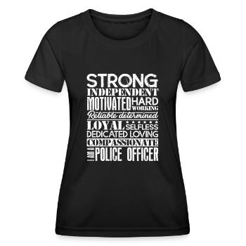 Police Officer Proud To Be A Police Officer - Women's Functional T-Shirt - black - Front - AI Model Female 172 light (172cm)