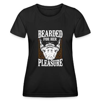 Amant barbe Barbu Homme Barbu - T-shirt sport Femme - noir - Devant - AI Model Female 172 light (172cm)