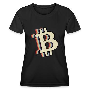 Bitcoin Krypto Kryptowährung - Frauen Funktions-T-Shirt - Schwarz - Vorne - AI Model Female 172 light (172cm)