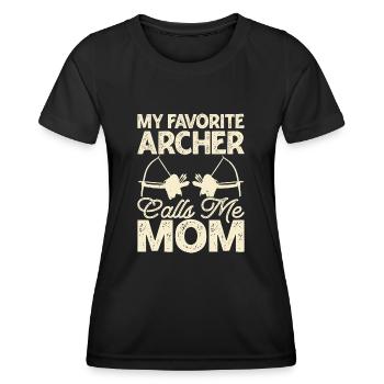 Archer Tir à l’arc - T-shirt sport Femme - noir - Devant - AI Model Female 172 light (172cm)