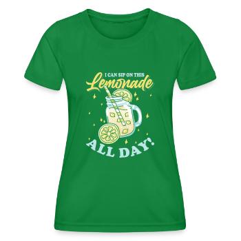 Lemonade All Day Lemon Juice Sodas Business - Women's Functional T-Shirt - kelly green - Front - AI Model Female 172 dark (172cm)