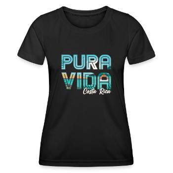 Pura Vida Costa Rica Lateinamerika Costa Ricaner - Frauen Funktions-T-Shirt - Schwarz - Vorne - AI Model Female 172 light (172cm)
