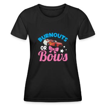 Burnouts ou arcs Baby Shower Sexe Révéler Cadeau - T-shirt sport Femme - noir - Devant - AI Model Female 172 light (172cm)
