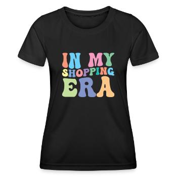 Shopping Retro Groovy In Meiner - Frauen Funktions-T-Shirt - Schwarz - Vorne - AI Model Female 172 light (172cm)