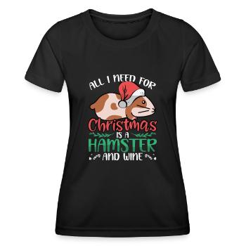 Tout ce dont j’ai besoin pour Noël, - T-shirt sport Femme - noir - Devant - AI Model Female 172 light (172cm)