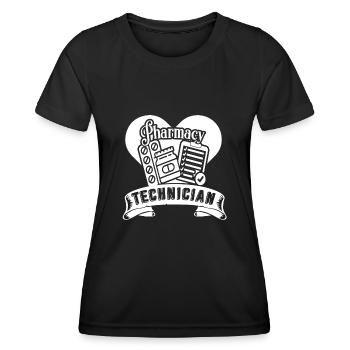 Pharmacy Technician Pharmacy Technician Heart - Women's Functional T-Shirt - black - Front - AI Model Female 172 light (172cm)