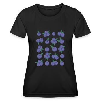 Myrtilles Baies Fruit Motif - T-shirt sport Femme - noir - Devant - AI Model Female 172 light (172cm)