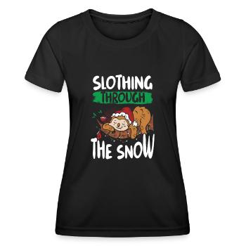 Durch Den Schnee Schleudern - Frauen Funktions-T-Shirt - Schwarz - Vorne - AI Model Female 172 light (172cm)
