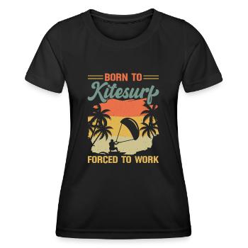 Kitesurf Kitesurfer Kiteboard Kitesurfen - Frauen Funktions-T-Shirt - Schwarz - Vorne - AI Model Female 172 light (172cm)
