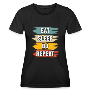 Dj - Frauen Funktions-T-Shirt - Schwarz - Vorne - AI Model Female 172 light (172cm)
