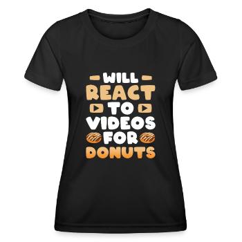 Reaction Streamer Video Reaktion Content Creator - Women's Functional T-Shirt - black - Front - AI Model Female 172 light (172cm)