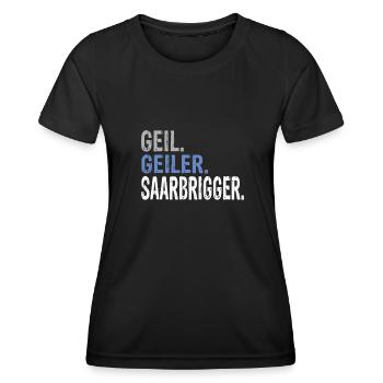 Saarbrigger Saarland Saarländer Saarländisch - Frauen Funktions-T-Shirt - Schwarz - Vorne - AI Model Female 172 light (172cm)