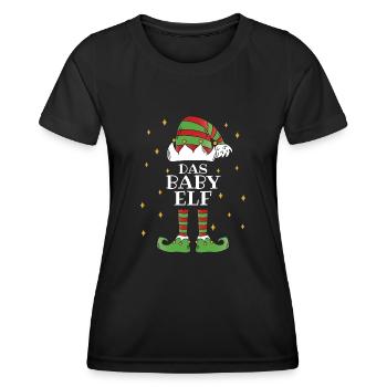 Das Baby Elf - Familien Weihnachtsoutfit - Frauen Funktions-T-Shirt - Schwarz - Vorne - AI Model Female 172 light (172cm)