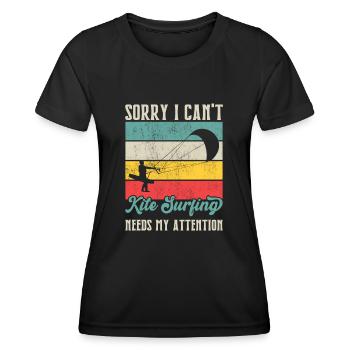 Kitesurf Kitesurfer Kiteboard Kitesurfen - Frauen Funktions-T-Shirt - Schwarz - Vorne - AI Model Female 172 light (172cm)
