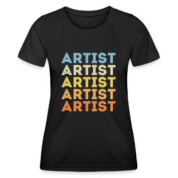 Artiste - T-shirt sport Femme - noir - Devant - AI Model Female 172 light (172cm)