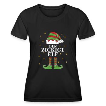 Die Zickige Elf - Familien Weihnachtsoutfit - Frauen Funktions-T-Shirt - Schwarz - Vorne - AI Model Female 172 light (172cm)