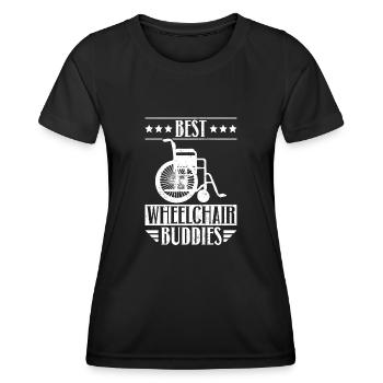 30 meilleurs copains en fauteuil roulant - T-shirt sport Femme - noir - Devant - AI Model Female 172 light (172cm)