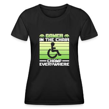 37 Gamer In The Chair Champ Everywhere - T-shirt sport Femme - noir - Devant - AI Model Female 172 light (172cm)