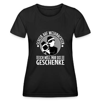 Scheiß auf Weihnachten ich will nur die Geschenke - Frauen Funktions-T-Shirt - Schwarz - Vorne - AI Model Female 172 light (172cm)