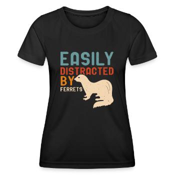 Frettchen - Frauen Funktions-T-Shirt - Schwarz - Vorne - AI Model Female 172 light (172cm)