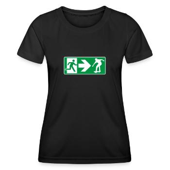 Emergency Exit Skateboard Skater - Women's Functional T-Shirt - black - Front - AI Model Female 172 light (172cm)