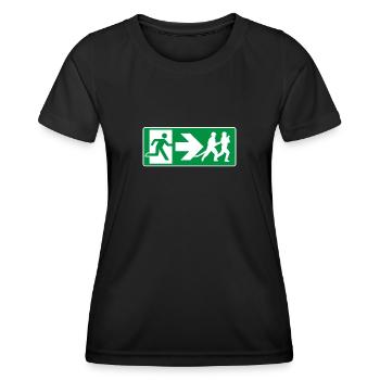 Emergency Exit Fire Brigade Firefighter - Women's Functional T-Shirt - black - Front - AI Model Female 172 light (172cm)