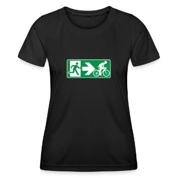 Emergency exit road bike cyclist - Women's Functional T-Shirt - black - Front - AI Model Female 172 light (172cm)