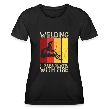 Schweißen Schweißer - Frauen Funktions-T-Shirt - Schwarz - Vorne - AI Model Female 172 light (172cm)
