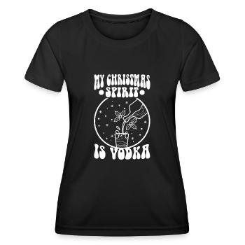 Mon de Noël est la vodka - T-shirt sport Femme - noir - Devant - AI Model Female 172 light (172cm)