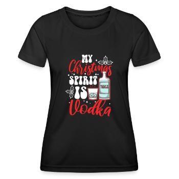 Mon de Noël est la vodka - T-shirt sport Femme - noir - Devant - AI Model Female 172 light (172cm)