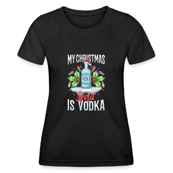 Mon de Noël est la vodka - T-shirt sport Femme - noir - Devant - AI Model Female 172 light (172cm)