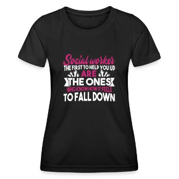 Social Worker Social Worker Job - Women's Functional T-Shirt - black - Front - AI Model Female 172 light (172cm)