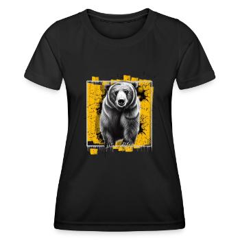 Bär - Frauen Funktions-T-Shirt - Schwarz - Vorne - AI Model Female 172 light (172cm)