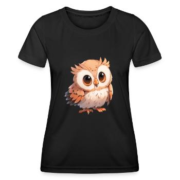 Hibou - T-shirt sport Femme - noir - Devant - AI Model Female 172 light (172cm)