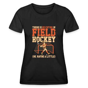 Hockey sur gazon Il n’y a pas de pleurs - T-shirt sport Femme - noir - Devant - AI Model Female 172 light (172cm)