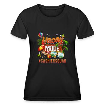 Kasse Feriengruppe #Cashiersquad - Frauen Funktions-T-Shirt - Schwarz - Vorne - AI Model Female 172 light (172cm)