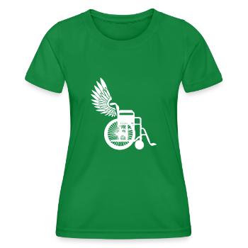 Rollstuhlfahrer Rollstuhl Behinderung Lustig - Frauen Funktions-T-Shirt - Kelly Green - Vorne - AI Model Female 172 dark (172cm)
