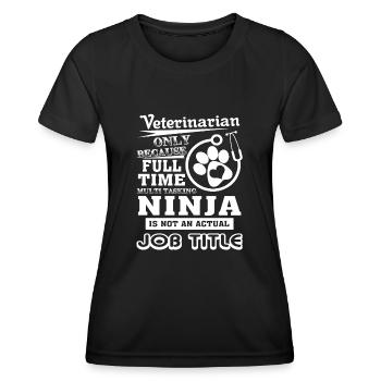 Veterinarian Veterinarian Job Title - Women's Functional T-Shirt - black - Front - AI Model Female 172 light (172cm)