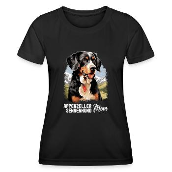 Hund Appenzeller Sennenhund - Frauen Funktions-T-Shirt - Schwarz - Vorne - AI Model Female 172 light (172cm)