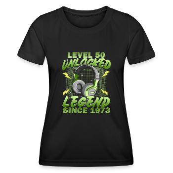 Level 50 unlocked T-Shirt level 50 komplett - Frauen Funktions-T-Shirt - Schwarz - Vorne - AI Model Female 172 light (172cm)
