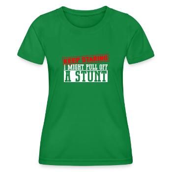 Rollstuhlfahrer Rollstuhl Behinderung Lustig - Frauen Funktions-T-Shirt - Kelly Green - Vorne - AI Model Female 172 dark (172cm)